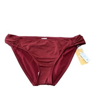 KONA SOL Low Rise Burgundy Merlot Large Bikini Bottom Large BNWT